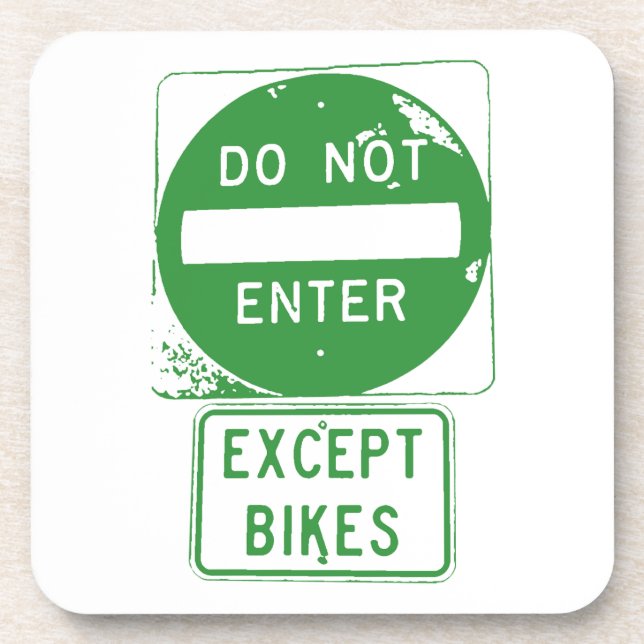 Fahren Sie nur mit Fahrrädern ein. Getränkeuntersetzer (Vorderseite)