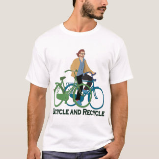 Fahren Sie rad und recyceln Sie T-Shirt