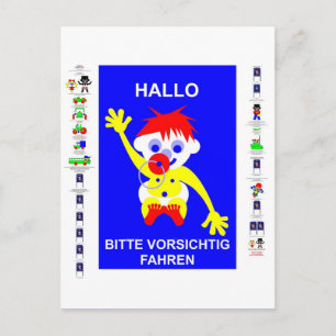 Fahren Sie vorsichtig - auf Deutsch. Postkarte
