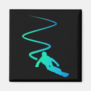 Fahren Ski Snowboard Skifahren Brille Schnee Snowb Magnet