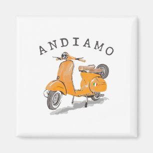 Fahren wir Italien Gelber Roller Magnet