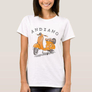 Fahren wir Italien Gelber Roller T-Shirt