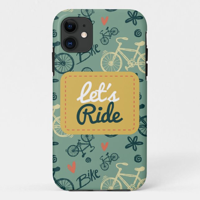 Fahren wir mit dem modernen grünen Fahrradmuster Case-Mate iPhone Hülle (Rückseite)