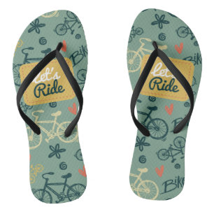 Fahren wir mit dem modernen grünen Fahrradmuster Flip Flops
