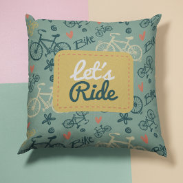Fahren wir mit dem modernen grünen Fahrradmuster Kissen