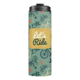 Fahren wir mit dem modernen grünen Fahrradmuster Thermosbecher