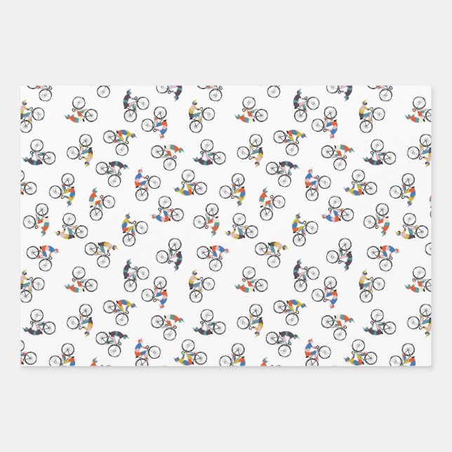 Fahren zu einem Fahrradverpackungspapier Geschenkpapier Set (Vorderseite)