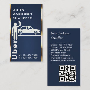 Fahrer Transport Chauffeur Modern Blau QR-Code Visitenkarte
