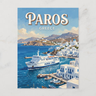 Fährhafen Paros Griechenland Postkarte