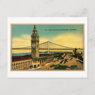Fährhaus & Brücke, San Francisco Vintage Postkarte