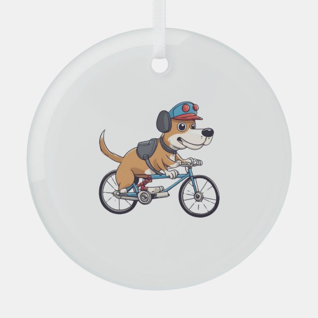Fahrhund Ornament Aus Glas (Vorderseite)