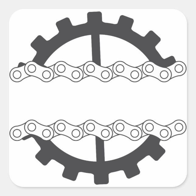 Fahrkettengetriebe Quadratischer Aufkleber (Vorderseite)