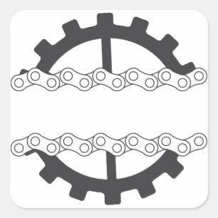 Fahrkettengetriebe Quadratischer Aufkleber