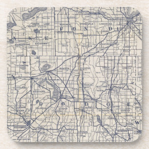 Fahrplan 4 für Wisconsin Getränkeuntersetzer