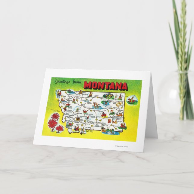 Fahrplan des Staat, Grüße von Karte (Vorderseite)