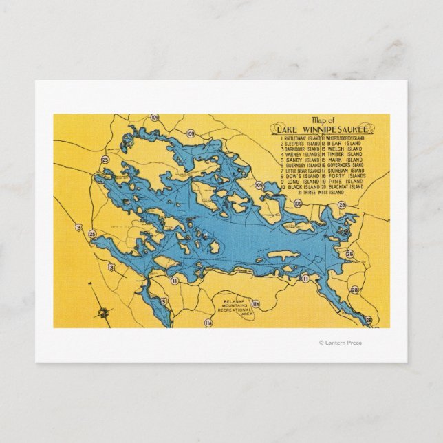 Fahrplan für See und Autobahnen Postkarte (Vorderseite)