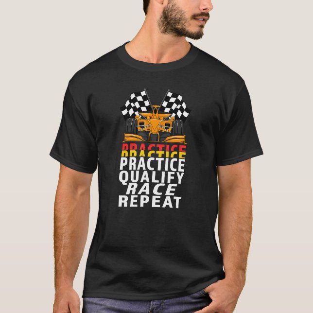 Fahrpraxis mit offenen Rädern für Rennwagen T-Shirt (Vorderseite)