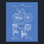 Fahrrad 1890 Patentart - Blueprint Poster<br><div class="desc">Dieses Patent Art Print basiert auf einem Kunstwerk aus einem zeichn in einem Patent der Vereinigten Staaten.</div>