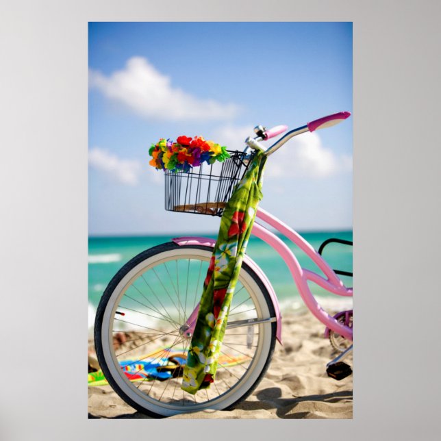 Fahrrad am Strand | Miami, Florida Poster (Vorne)