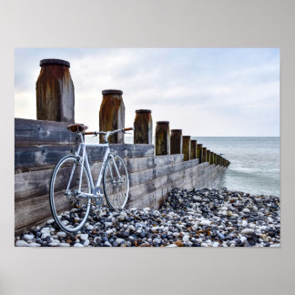 Fahrrad am Strand Poster