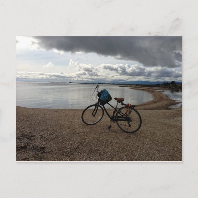 Fahrrad am Strand Postkarte (Vorderseite)