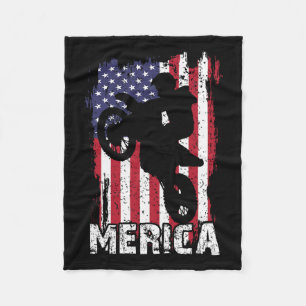 Fahrrad Amerikanische Flagge Merica Motocross 4. J Fleecedecke