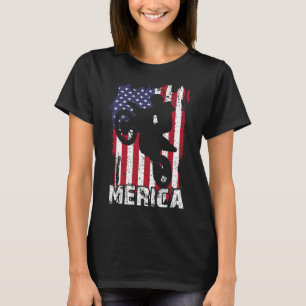 Fahrrad Amerikanische Flagge Merica Motocross 4. J T-Shirt