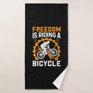 Fahrrad Art Freedom fährt Fahrrad Badehandtuch
