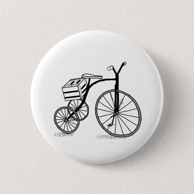 Fahrrad auf 3 Rädern Button (Vorderseite)