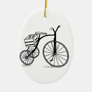 Fahrrad auf 3 Rädern Keramikornament
