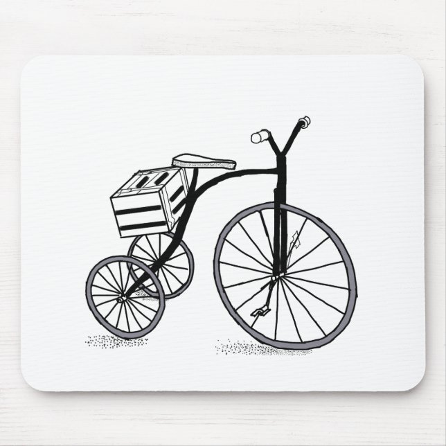 Fahrrad auf 3 Rädern Mousepad (Vorne)