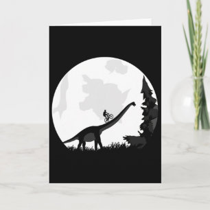Fahrrad auf einer Dinosaurier-Mond-Silhouette Mtb  Karte