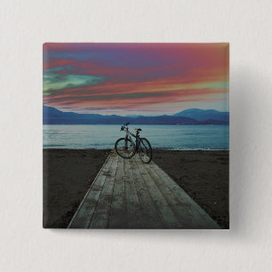 Fahrrad auf Pier Griechenland Button