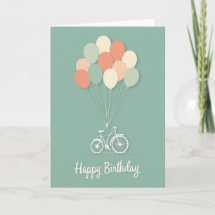Fahrrad-Balloons-Geburtstagskarte Karte