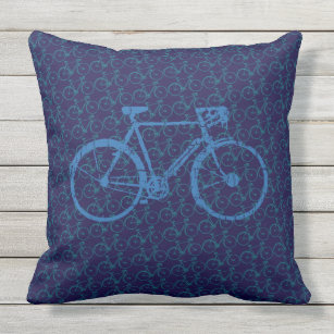 Fahrrad. blaue Fahrräder Kissen