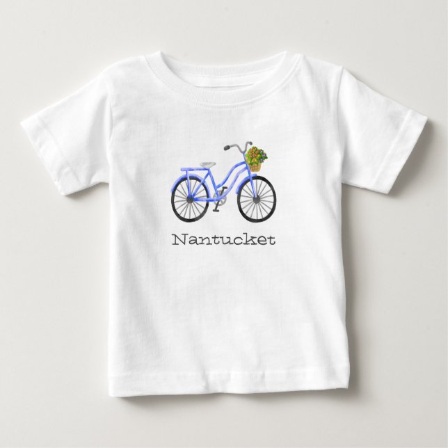 Fahrrad Blume Urlaub Nantucket Souvenir Spaß Baby T-shirt (Vorderseite)