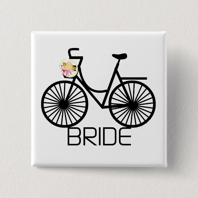 Fahrrad-Braut-T-Shirts und Geschenke Button (Vorderseite)