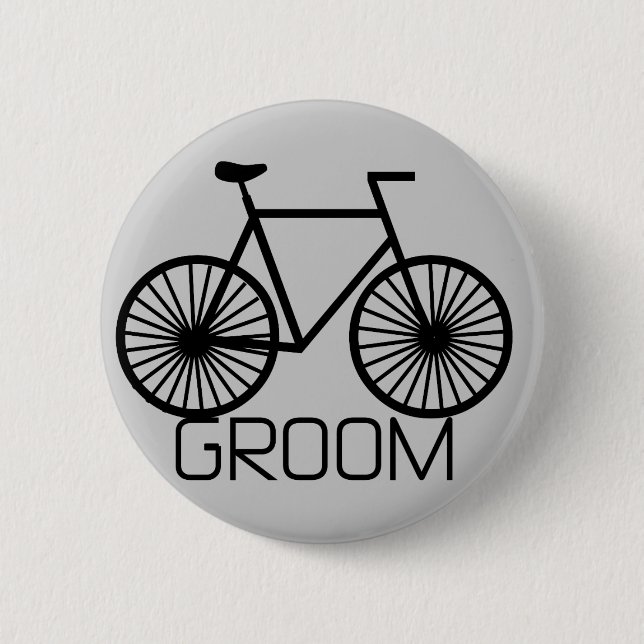 Fahrrad-Bräutigam-T-Shirts und Geschenke Button (Vorderseite)