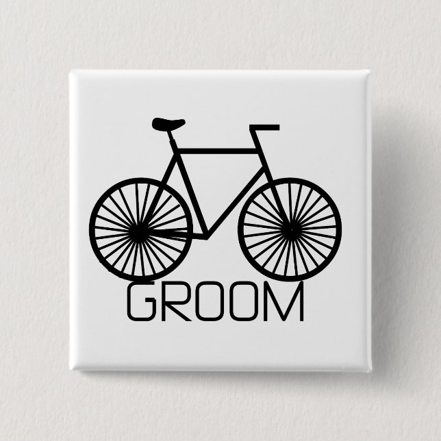 Fahrrad-Bräutigam-T-Shirts und Geschenke Button (Vorderseite)
