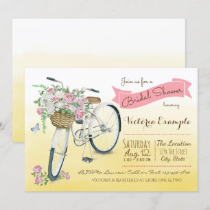 Fahrrad-Brautparty Vintage-Fahrrad Aquarell Einladung