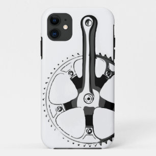 Fahrrad Crankset - Schwarzes auf Weiß Case-Mate iPhone Hülle