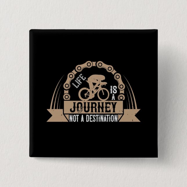 Fahrrad - Das Leben ist eine Reise Button (Vorderseite)