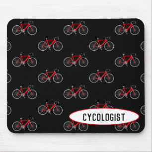 Fahrrad des Zykologen auf schwarz Mousepad