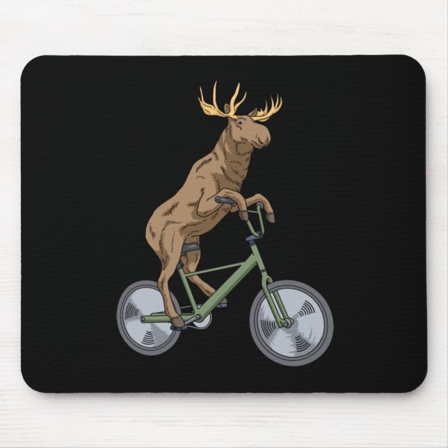 Fahrrad Elche Geschenke Männer Frauen Elch Mousepad (Vorne)