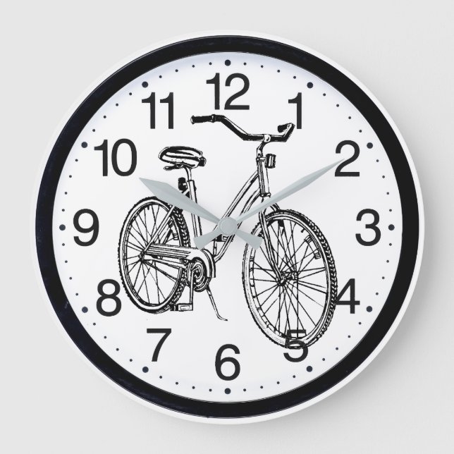 Fahrrad-Entwurfs-Uhr mit Zahlen Große Wanduhr (Vorderseite)