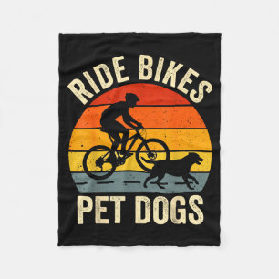 Fahrrad fahren Haustiere Hunde lustiger Spruch für Fleecedecke