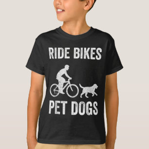 Fahrrad fahren Hunde streicheln lustiger Spruch fü T-Shirt