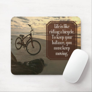 "Fahrrad fahren" Inspiration Zitat Mousepad