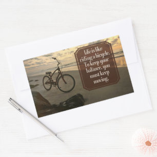 "Fahrrad fahren" Inspiration Zitat Rechteckiger Aufkleber