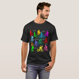 Fahrrad fahren lustig bunt elegant T-Shirt